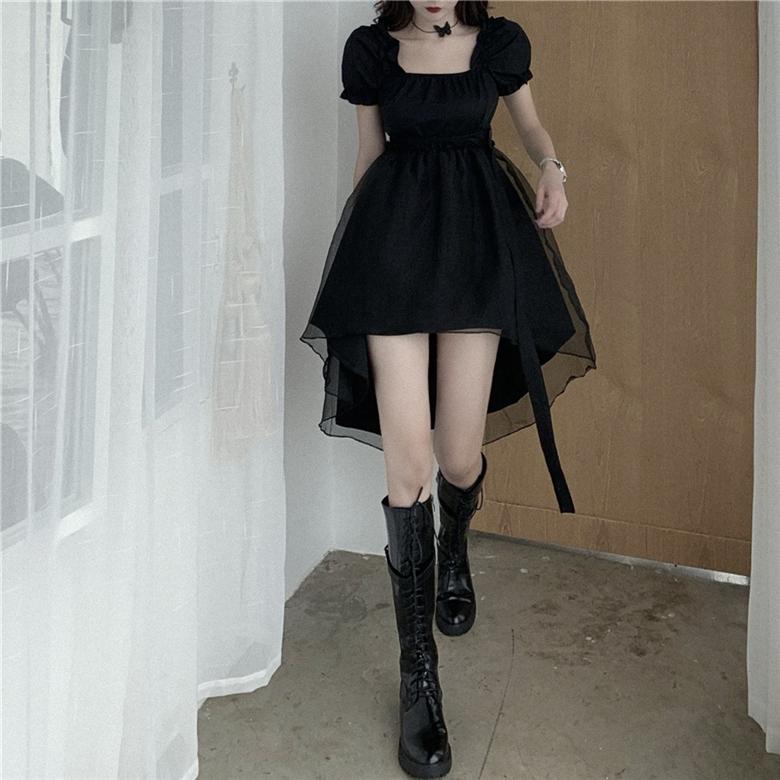 Japanese Kawaii Harajuku Fairy Mesh Black Dress SD01205 – SYNDROME ...