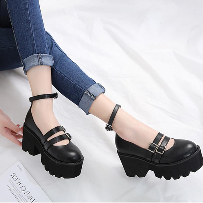 Japanese Harajuku Black Strap Shoes SD00513 – SYNDROME - Cute Kawaii ...