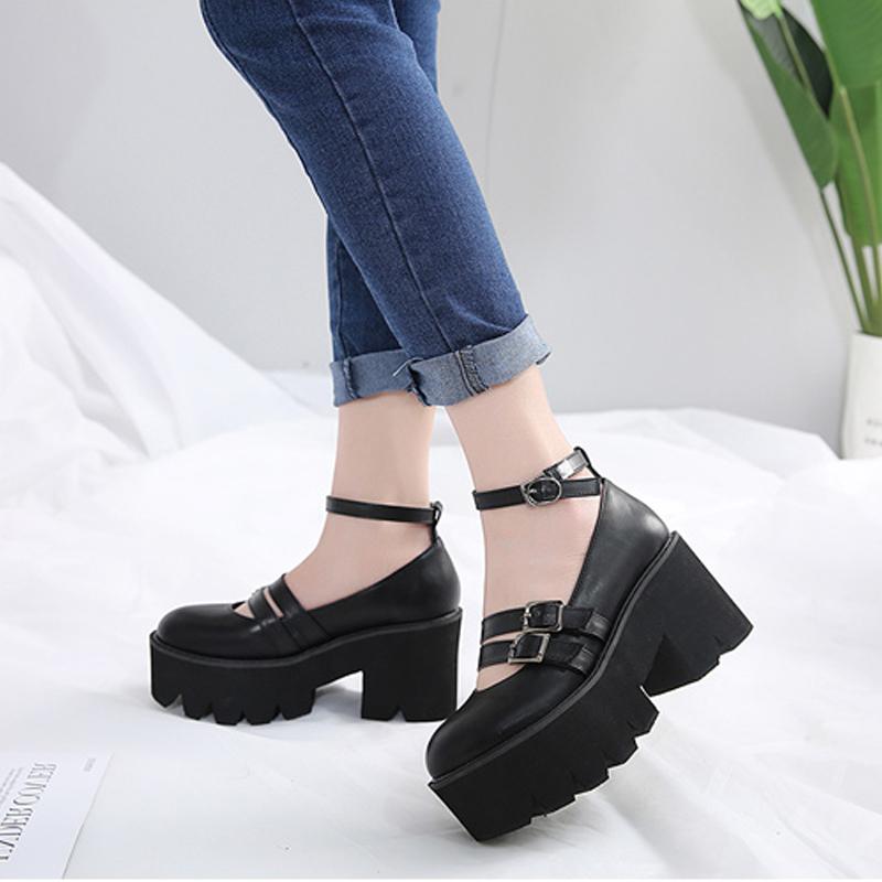 Japanese Harajuku Black Strap Shoes SD00513 – SYNDROME - Cute Kawaii ...