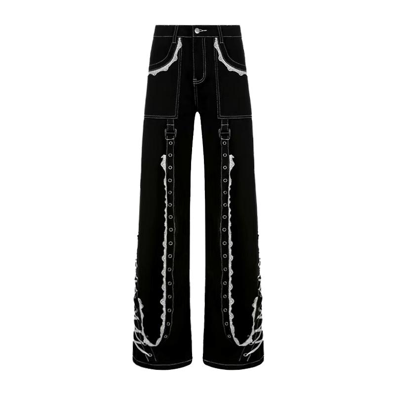 Japanese Winter Harajuku Loli Lace Black Pants SD01754 – SYNDROME ...