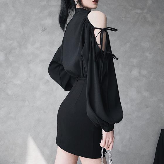 Japanese Summer Black High Waist Hook Skirt SD00412 – SYNDROME - Cute ...