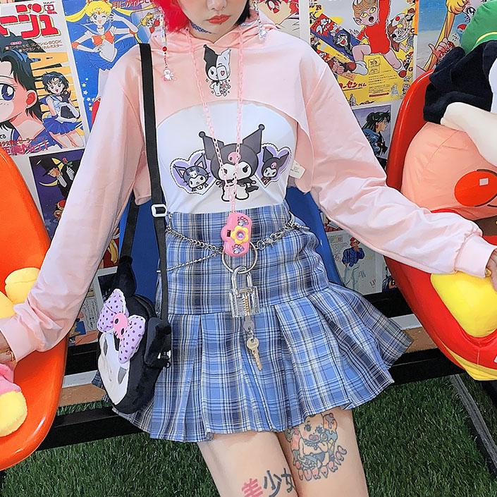 Japanese Kawaii Kuromi Pink Short Shirt SD00914 – SYNDROME - Cute