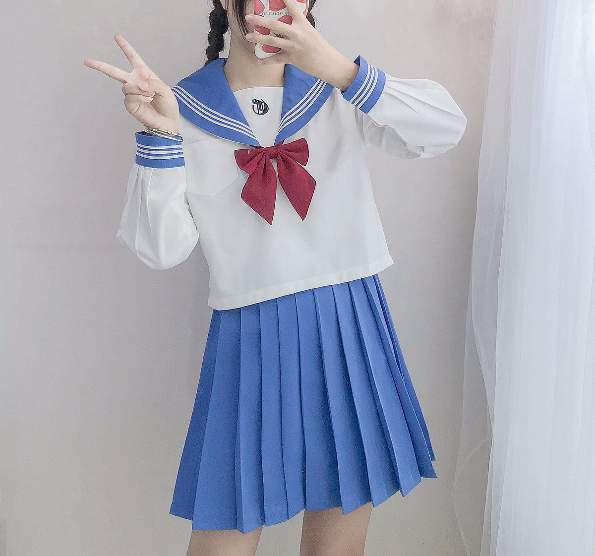 Japanese Blue Sailor Bow Tie School  Uniform  SD00899 