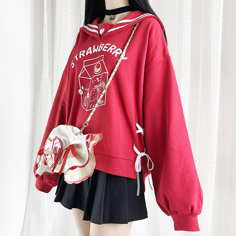 Japanese Harajuku Strawberry Milk Sailor Sweater SD01718 – SYNDROME ...