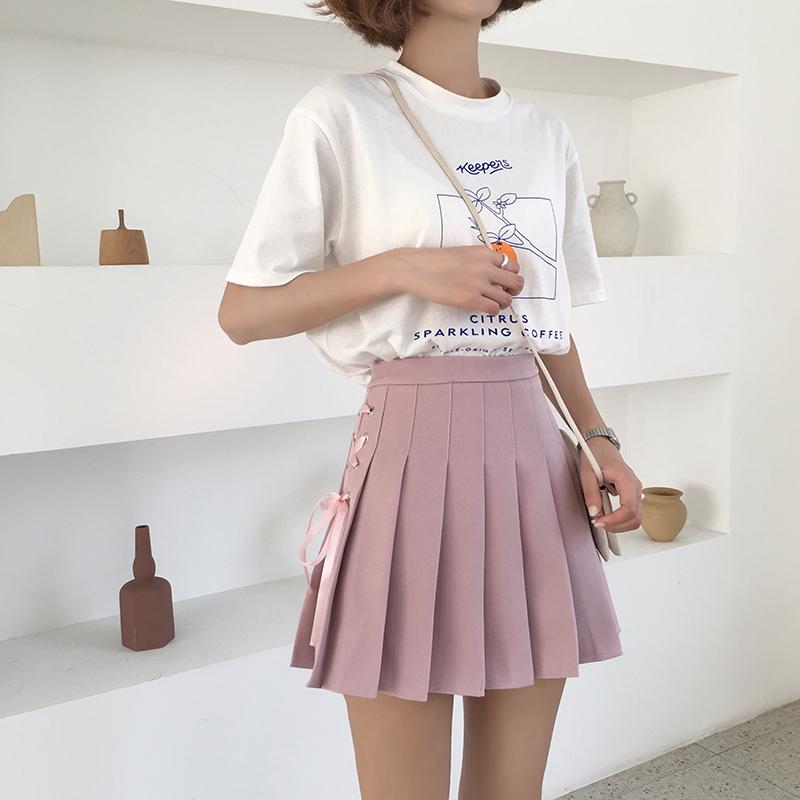korean Autumn Summer Ribbon Corset Pleated Skirt SD00104 – SYNDROME ...