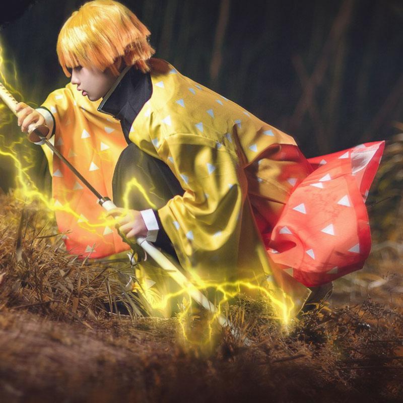 Japanese Anime Demon Slayer: Kimetsu No Yaiba Agatsuma Zenitsu Cosplay