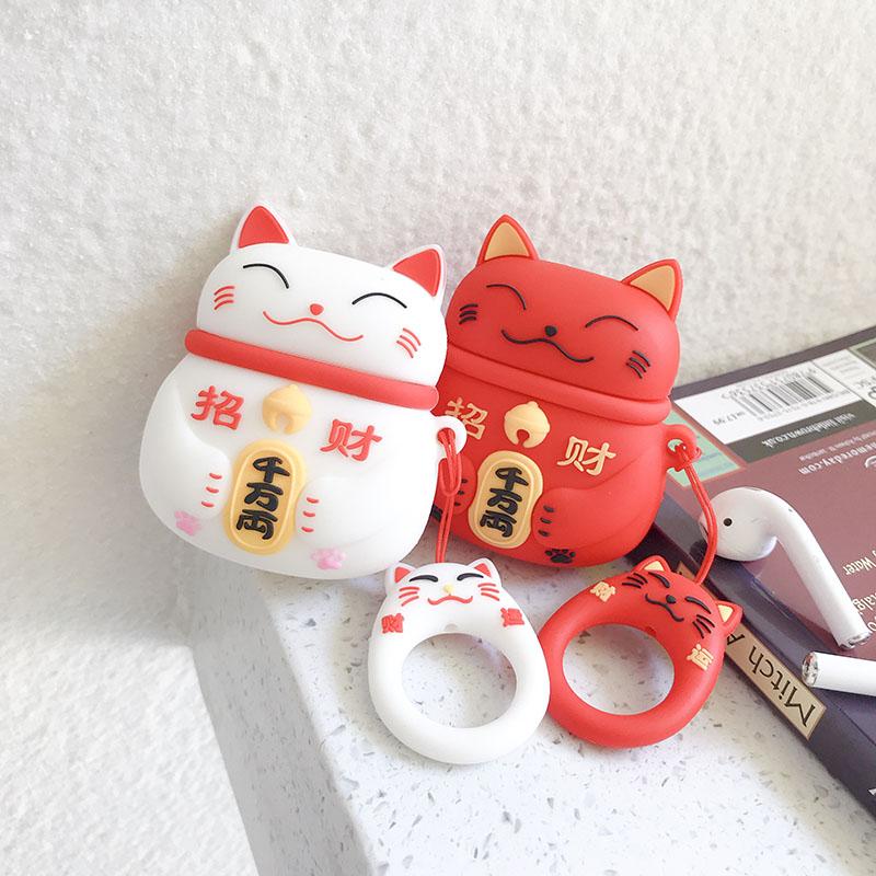  Chinese  Lucky Cat  Airpods Case  SD01246 SYNDROME Cute 