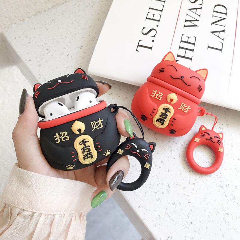  Chinese  Lucky Cat  Airpods Case  SD01246 SYNDROME Cute 