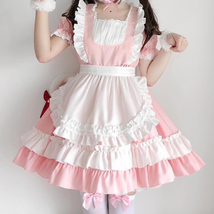 Japanese Kawaii Pink Classic Maid Dress SD00090 – SYNDROME - Cute ...