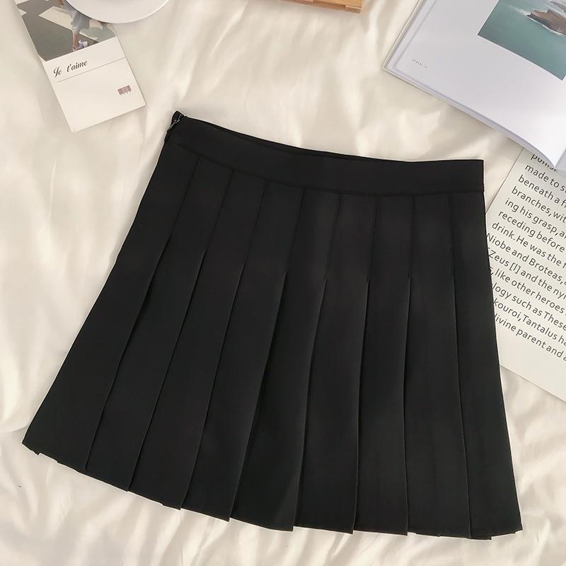 Korean Summer Pleated Black/White/Pink/Grey Skirt SD01606 – SYNDROME