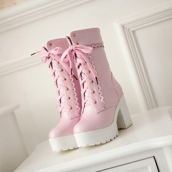 Harajuku Japanese Lace High Heel Boots SD01995 – SYNDROME - Cute Kawaii ...