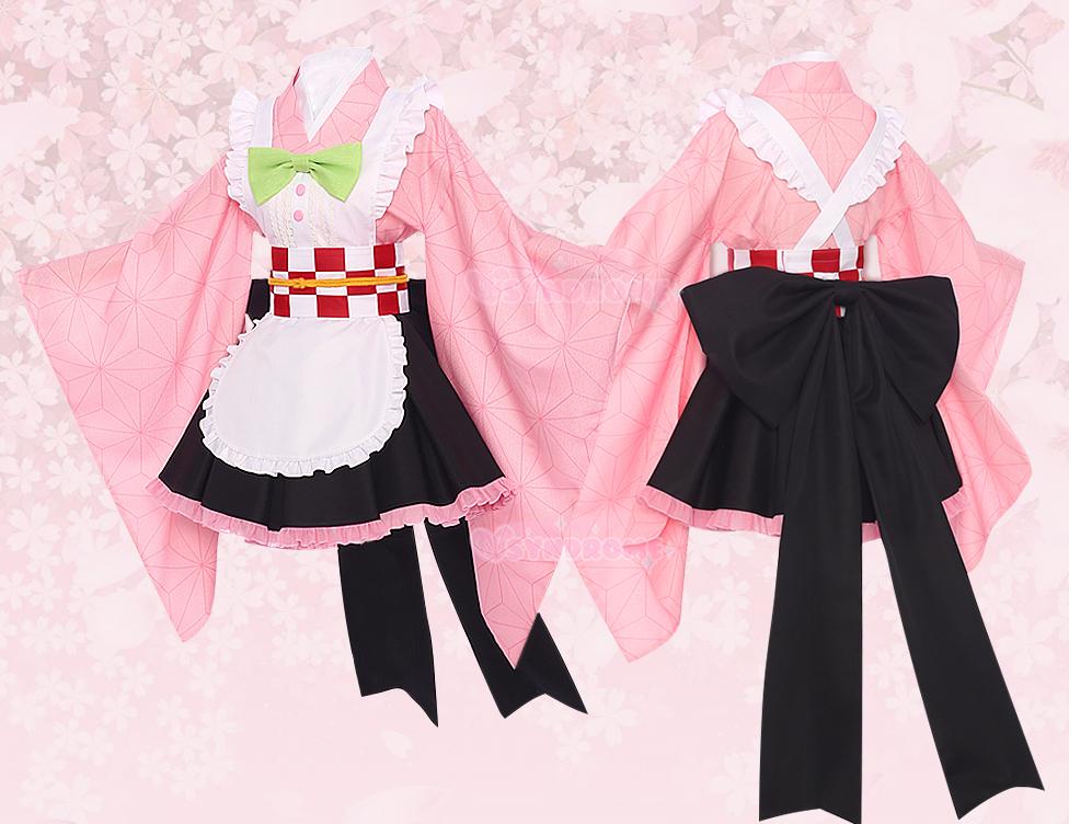 Pre Order Demon Slayer Nezuko Kamado Tamayo Kanao Tsuyuri Mitsuri Kanroji Muzan Kibutsuji Maid Cosplay Sd Syndrome Cute Kawaii Harajuku Street Fashion Store