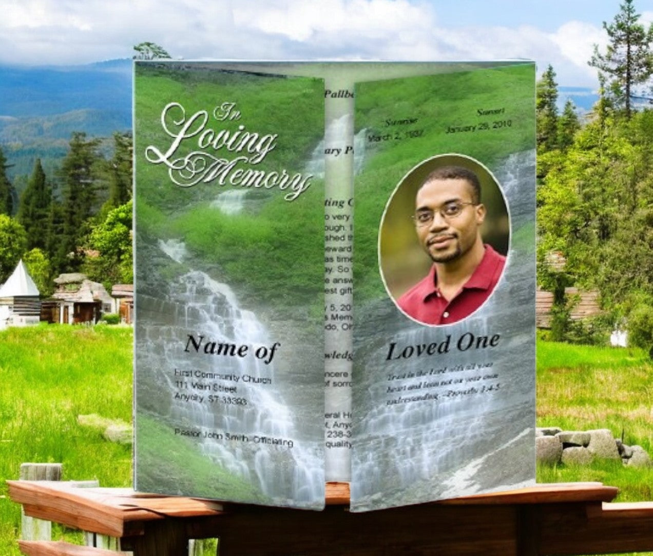 Majestic Gatefold Funeral Program Template