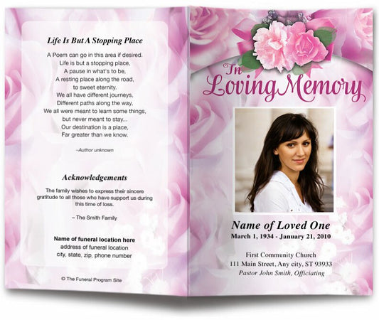 Breast Cancer Ribbon  Pink Cancer Ribbon – Funeral Program-Site Funeral  Programs & Templates