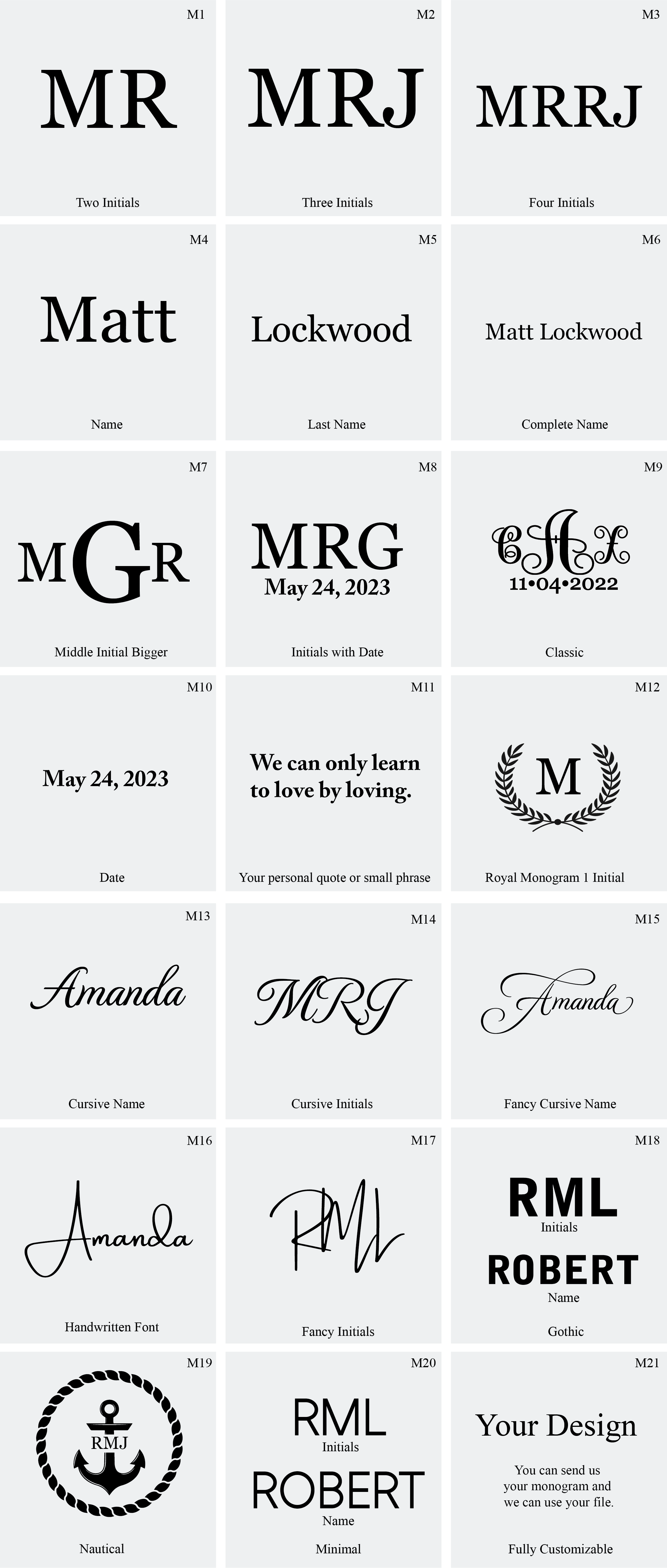 Monogram Catalog for Deferichs Personalized Monograms 2023