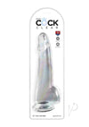 King Cock Clear Dildo with Balls - Clear - 10in