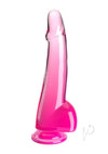 King Cock Clear Dildo with Balls - Clear/Pink - 10in