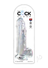 King Cock Clear Dildo with Balls - Clear - 9in