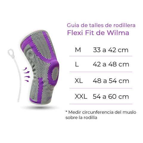 Guía de Talles rodillera de compresion Wilma