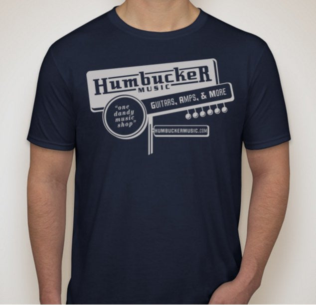 familie Productief Michelangelo Humbucker Music Vintage Retro Guitar Store T-Shirt, Navy Blue | Humbucker  Music