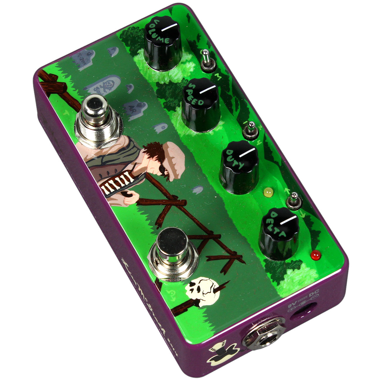 Zvex Sonar Tremolo Pedal - Hand Painted Grave Digger