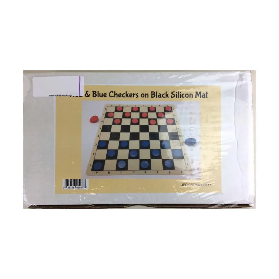 Black Chess Mat with Red & Blue Checkers product image