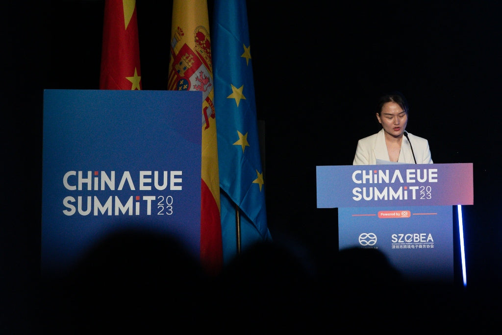 Yuqiao Wang, durante su presentación en el 2023 China-EU Ecommerce Summit