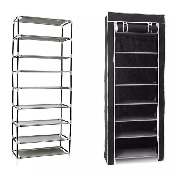 10 Tier 27 Pair Shoe Tower Rack With Cover