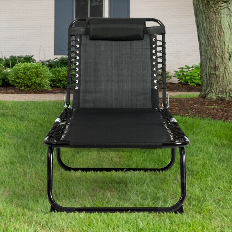 Camping Foldable Patio Chaise Lounge Chair