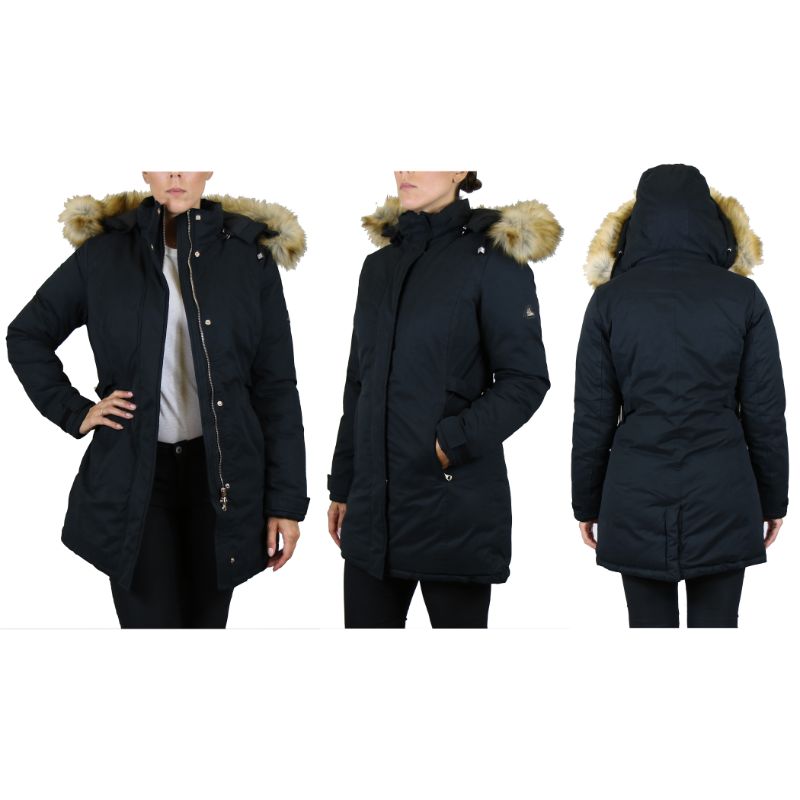 women's heavyweight parka jacket with detachable hood