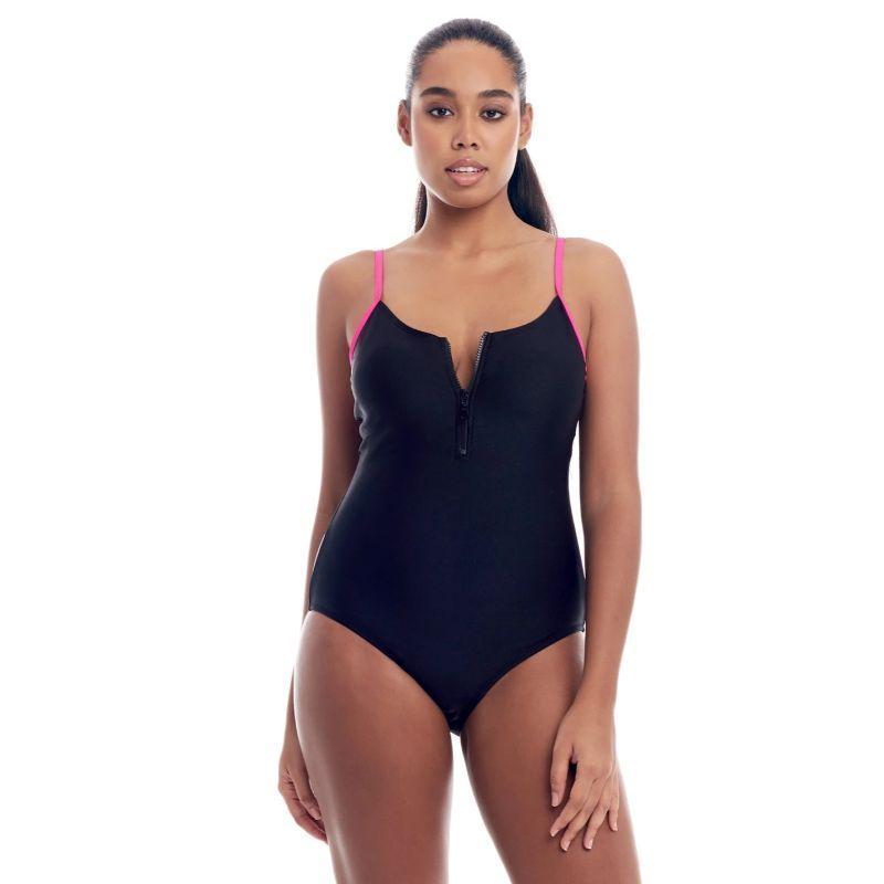 Cover Girl Women S One Piece Swimsuit With Zip Up Front