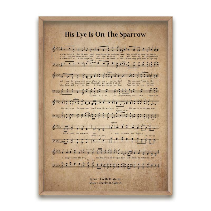 His Eye Is On The Sparrow Hymn Decorative Print