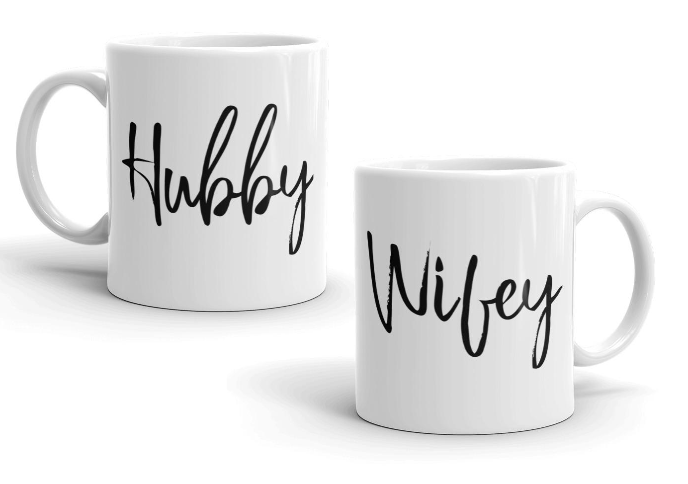 hubby wifey coffee mugs