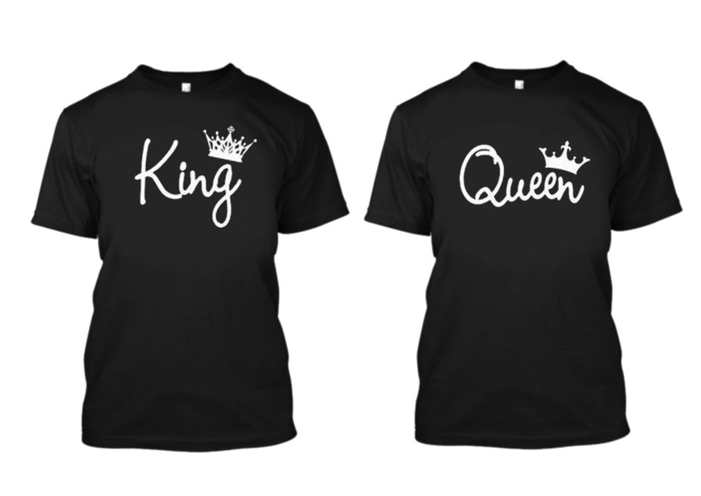 Tops & Tees T-Shirts King & Queen Matching Couple T-Shirts Valentines ...