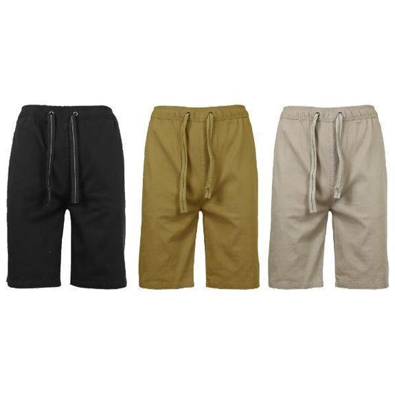 mens twill jogger shorts