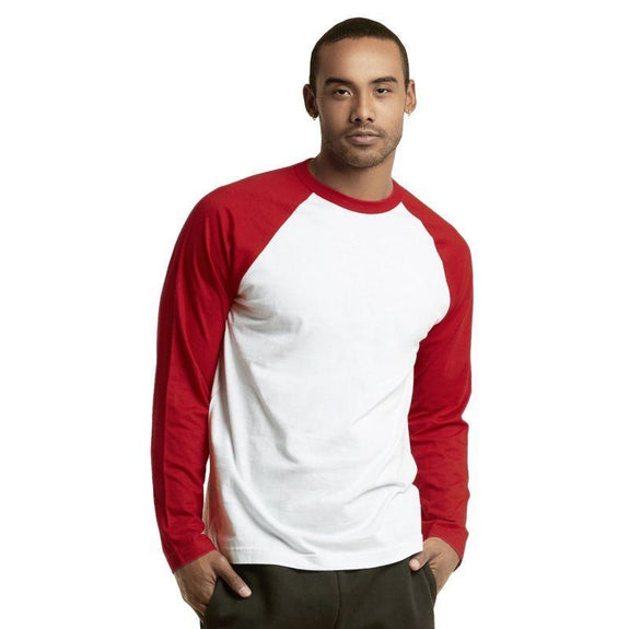 red and white raglan