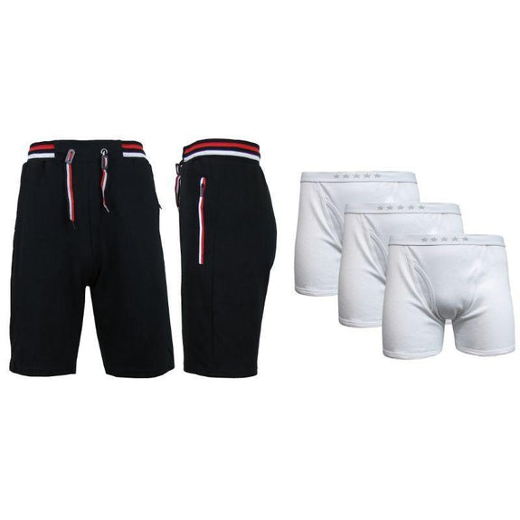 mens black lounge shorts