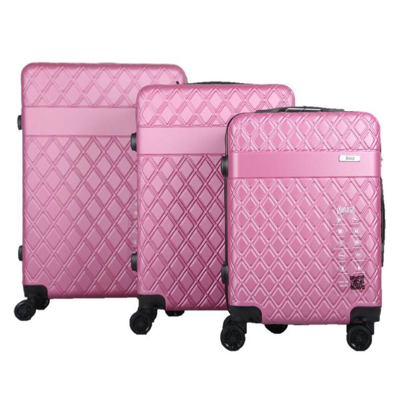 pink 3 piece luggage set