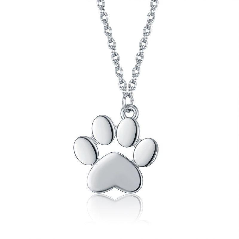 dog paw pendant gold