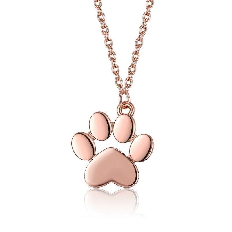 rose gold paw necklace