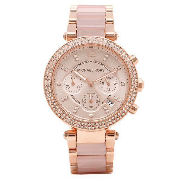 michael kors rose gold watch with swarovski crystals