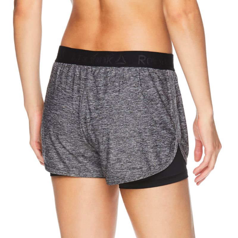 reebok women's 5 heathered compression shorts