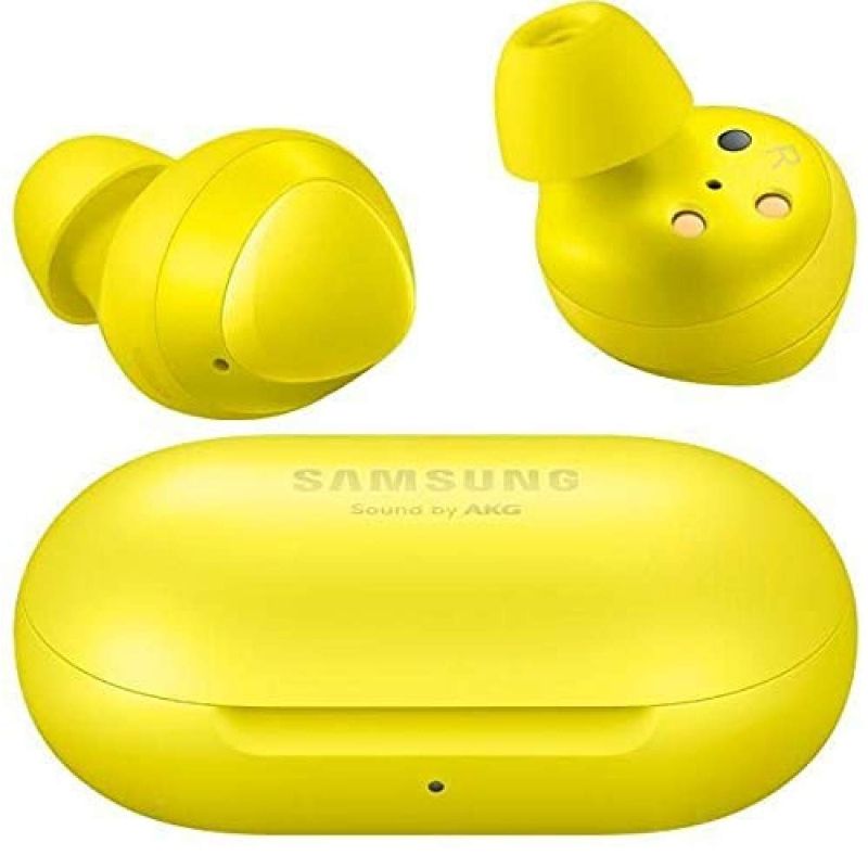 Беспроводной наушник самсунг оригинал. Наушники Galaxy Buds 2019. Наушники Galaxy Buds + Yellow. Galaxy Buds желтые. Беспроводные наушники самсунг ДНС.