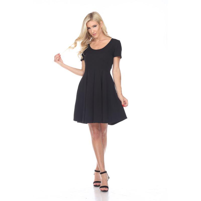 women's fit and flare dress with sleeves