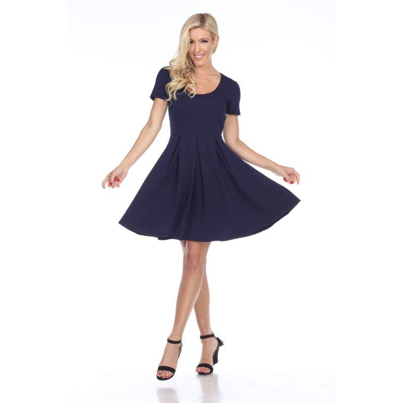 women's fit and flare dress with sleeves