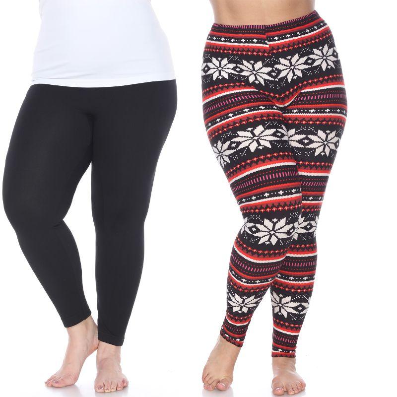 plus size black and white leggings