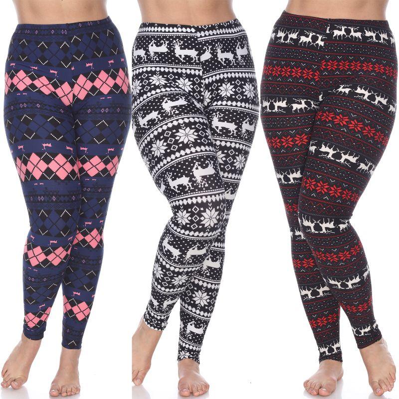 Women S Plus Size Everyday Leggings By Whitemark 3 Pack