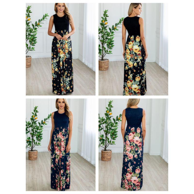 lilly posh maxi floral dress with pockets