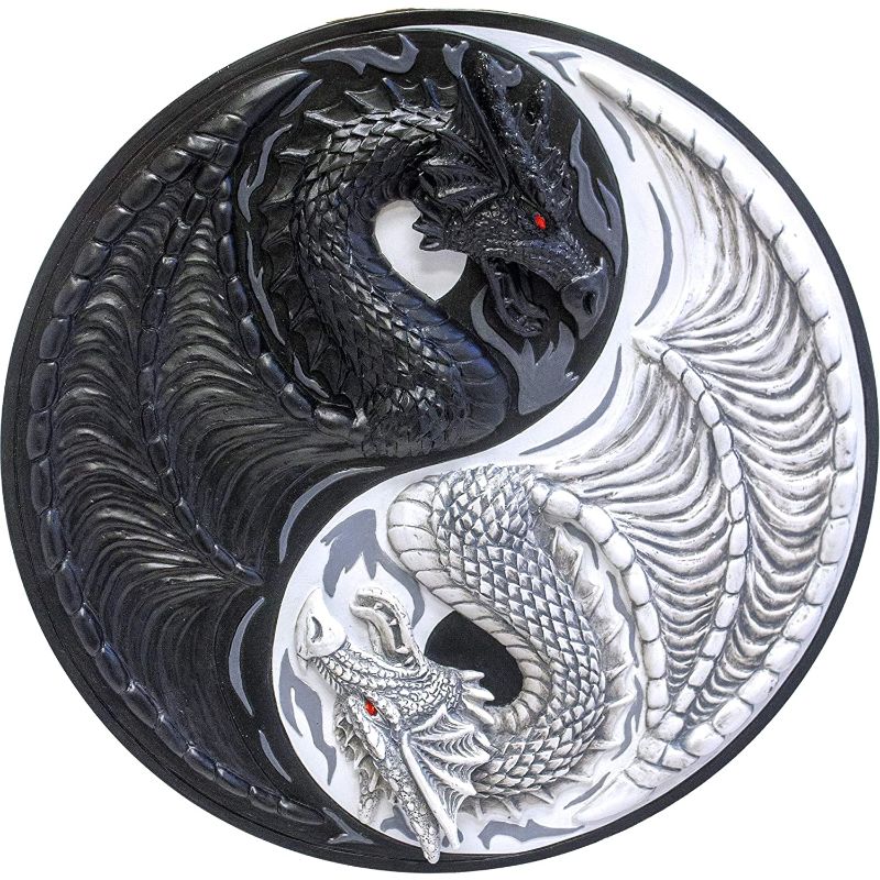 World Of Wonders Strength And Harmony Yin Yang Dragons 10 5 Wall Sc