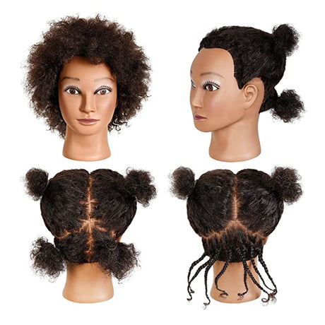 CZFY Cosmetology Mannequin Head with 100% Real Human Hair and